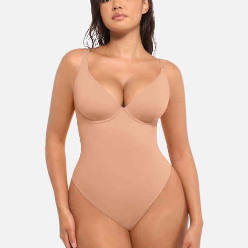 Feelingirl V Neck Tummy Control Bodysuit SK3 1