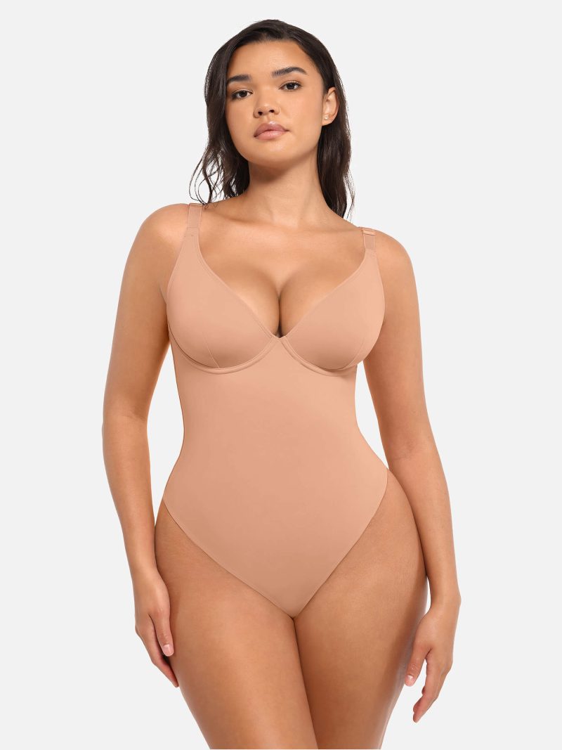 Feelingirl V Neck Tummy Control Bodysuit SK3 1