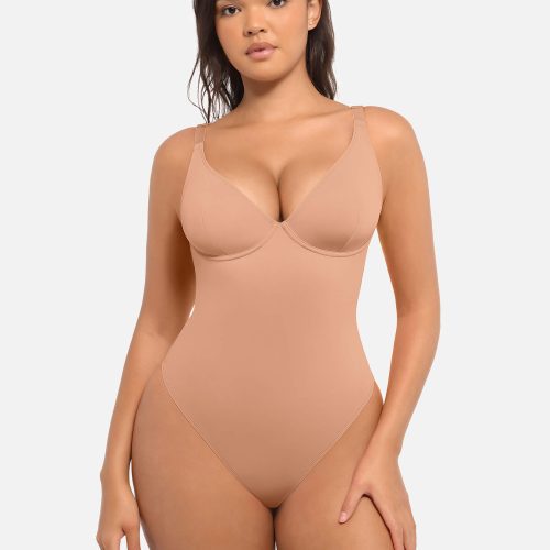 Feelingirl V Neck Tummy Control Bodysuit SK3 2