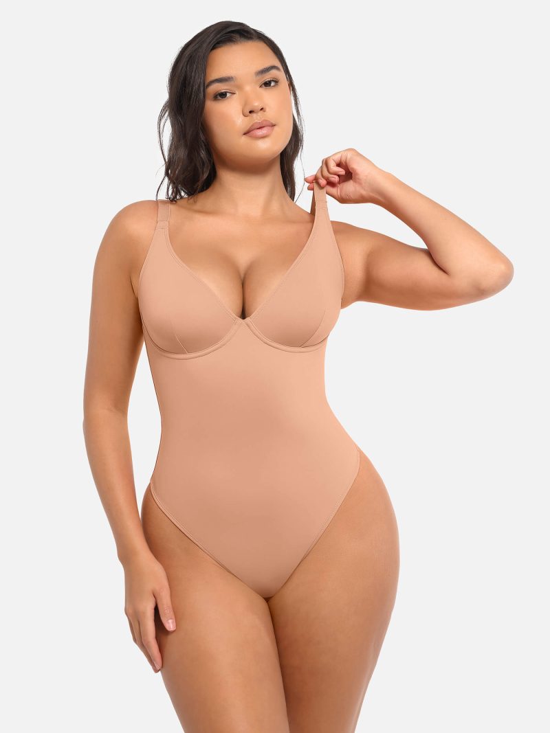 Feelingirl V Neck Tummy Control Bodysuit SK3 3