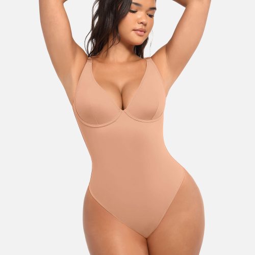 Feelingirl V Neck Tummy Control Bodysuit SK3 4