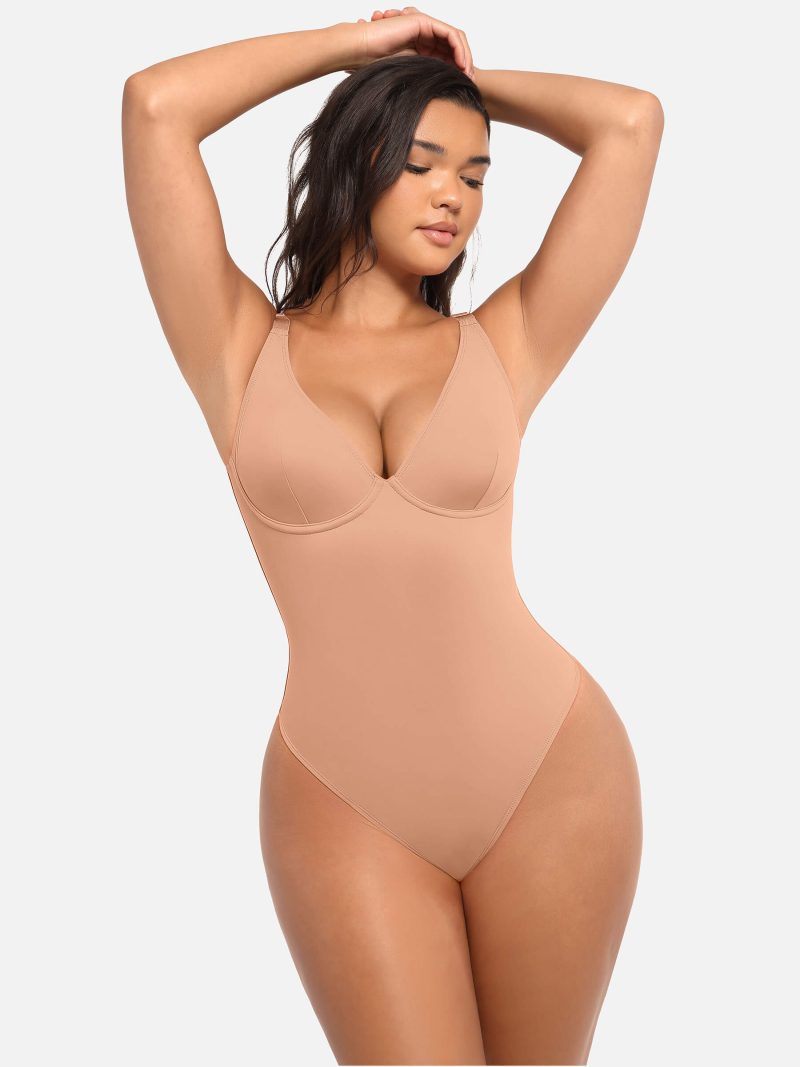 Feelingirl V Neck Tummy Control Bodysuit SK3 4