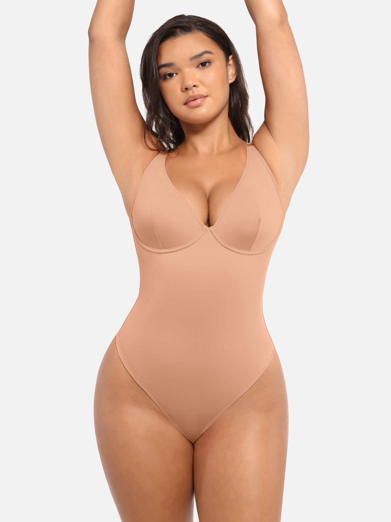 Feelingirl V Neck Tummy Control Bodysuit SK3 5