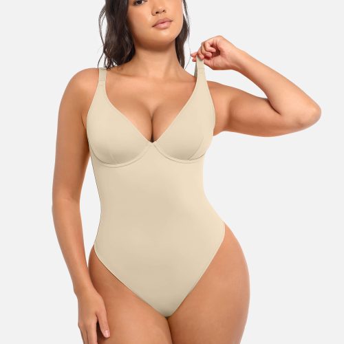 Feelingirl V Neck Tummy Control Bodysuit SK4 3