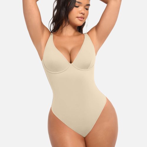 Feelingirl V Neck Tummy Control Bodysuit SK4 4