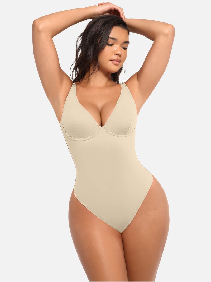 Feelingirl V Neck Tummy Control Bodysuit SK4 4