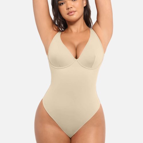 Feelingirl V Neck Tummy Control Bodysuit SK4 5