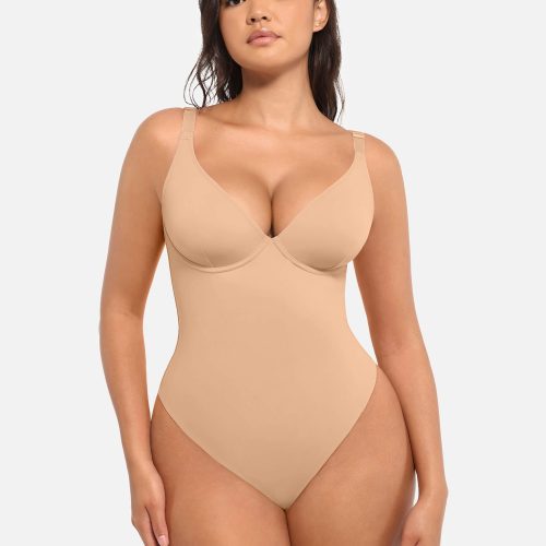 Feelingirl V Neck Tummy Control Bodysuit SK5 1