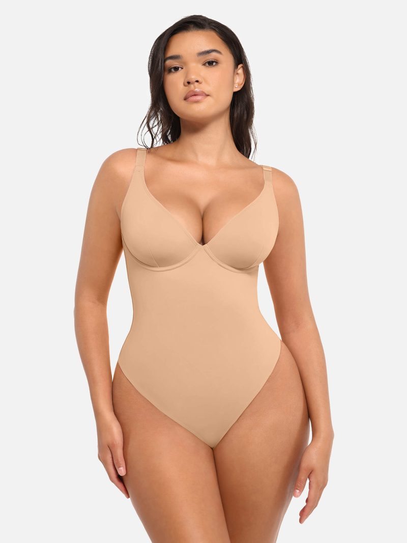 Feelingirl V Neck Tummy Control Bodysuit SK5 1