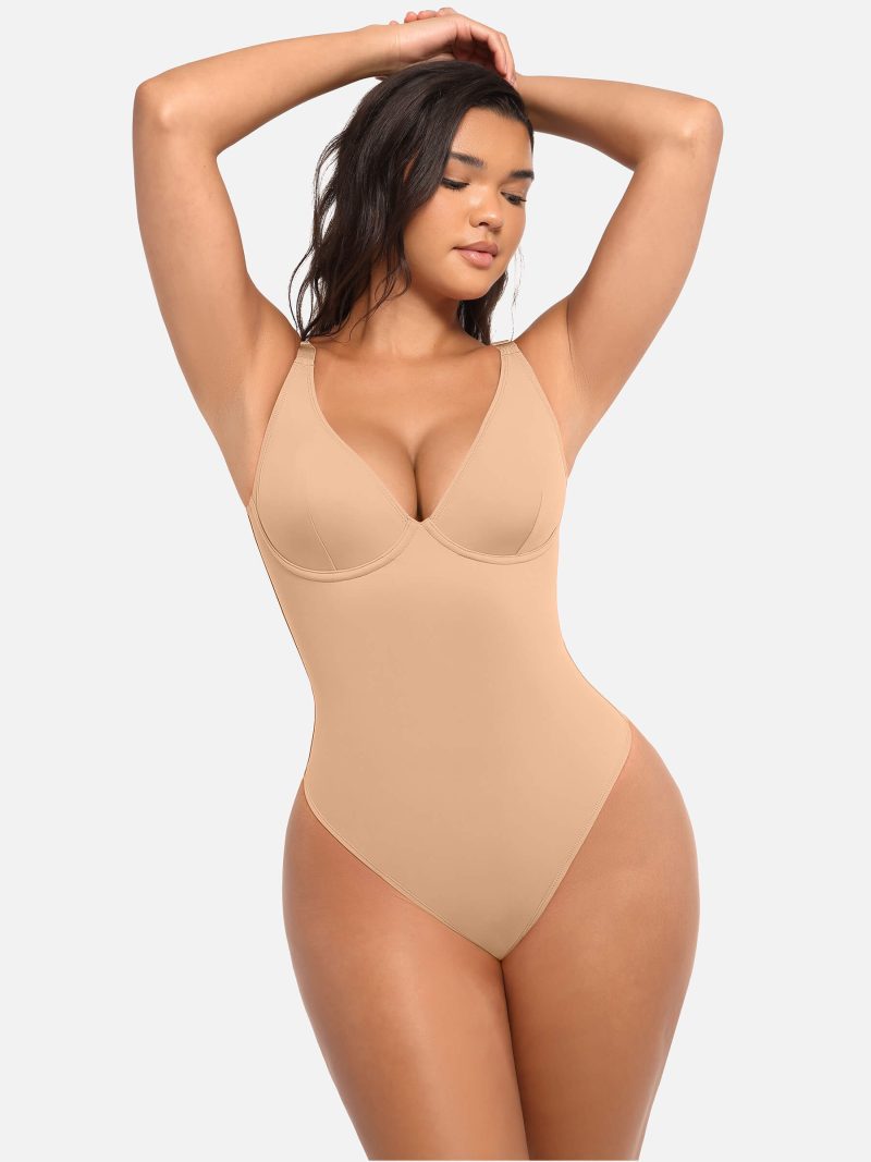 Feelingirl V Neck Tummy Control Bodysuit SK5 4