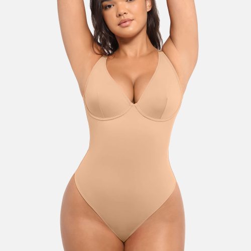 Feelingirl V Neck Tummy Control Bodysuit SK5 5