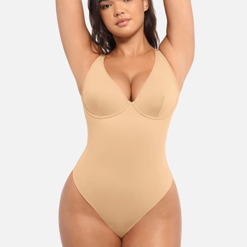 Feelingirl V Neck Tummy Control Bodysuit SK7 11