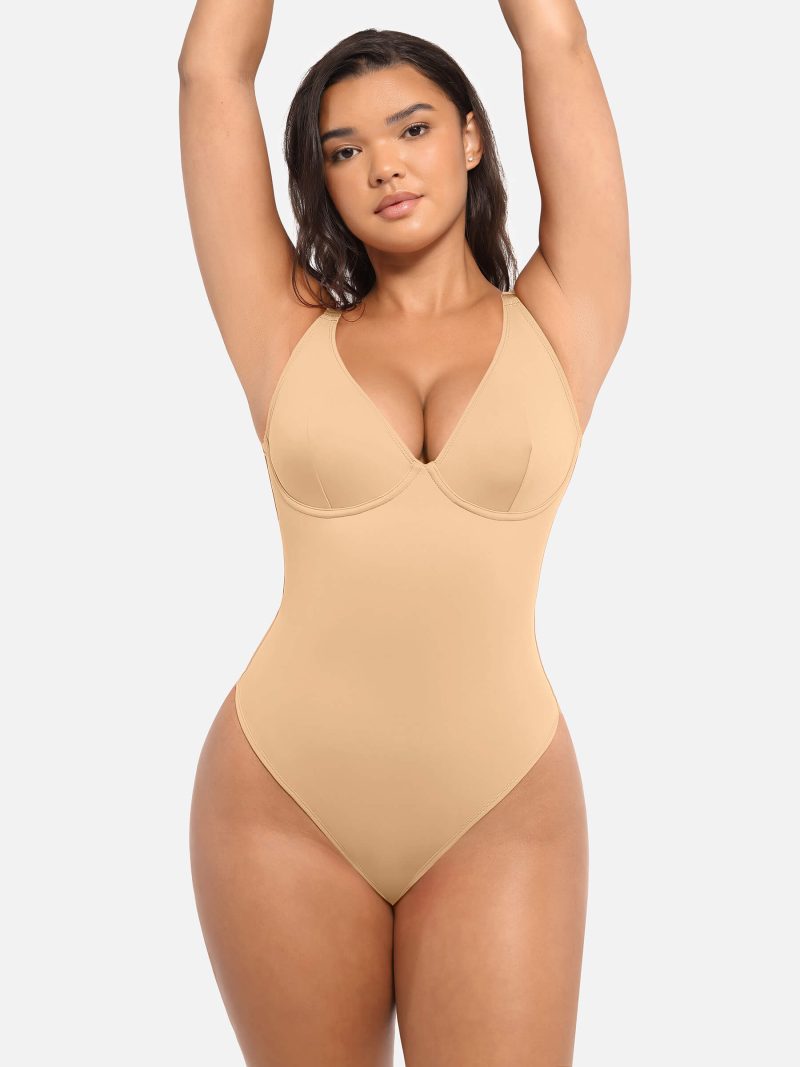 Feelingirl V Neck Tummy Control Bodysuit SK7 11