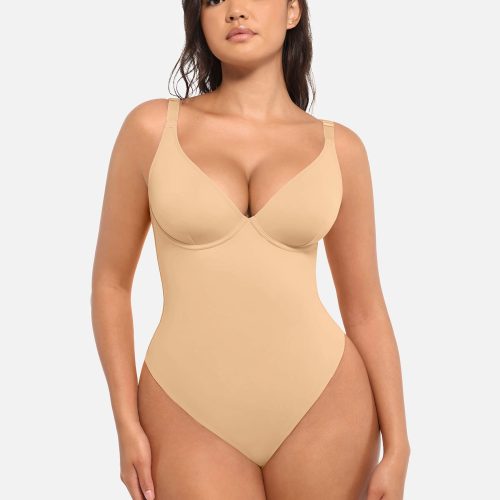 Feelingirl V Neck Tummy Control Bodysuit SK7 7