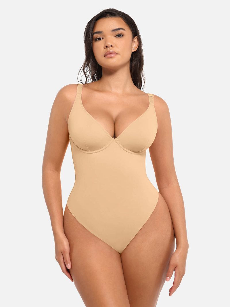 Feelingirl V Neck Tummy Control Bodysuit SK7 7