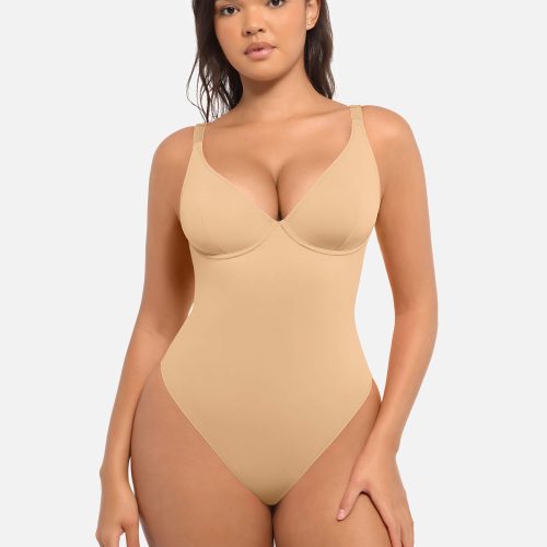 Feelingirl V Neck Tummy Control Bodysuit SK7 8