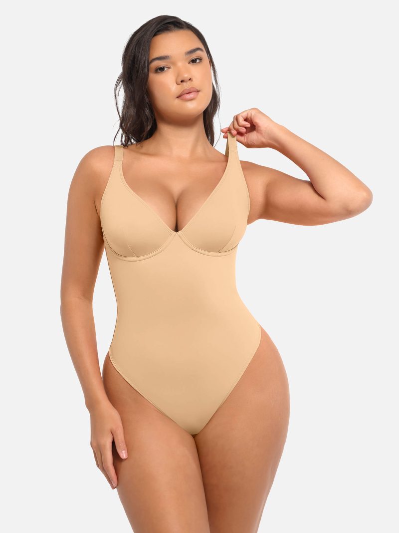 Feelingirl V Neck Tummy Control Bodysuit SK7 9