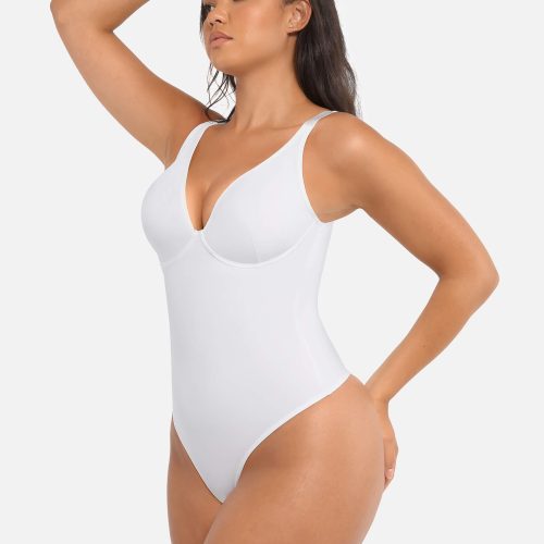 Feelingirl V Neck Tummy Control Bodysuit WH1 5