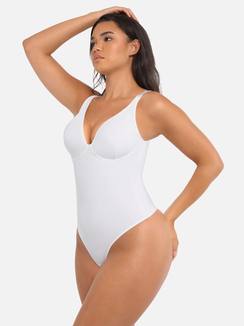 Feelingirl V Neck Tummy Control Bodysuit WH1 5