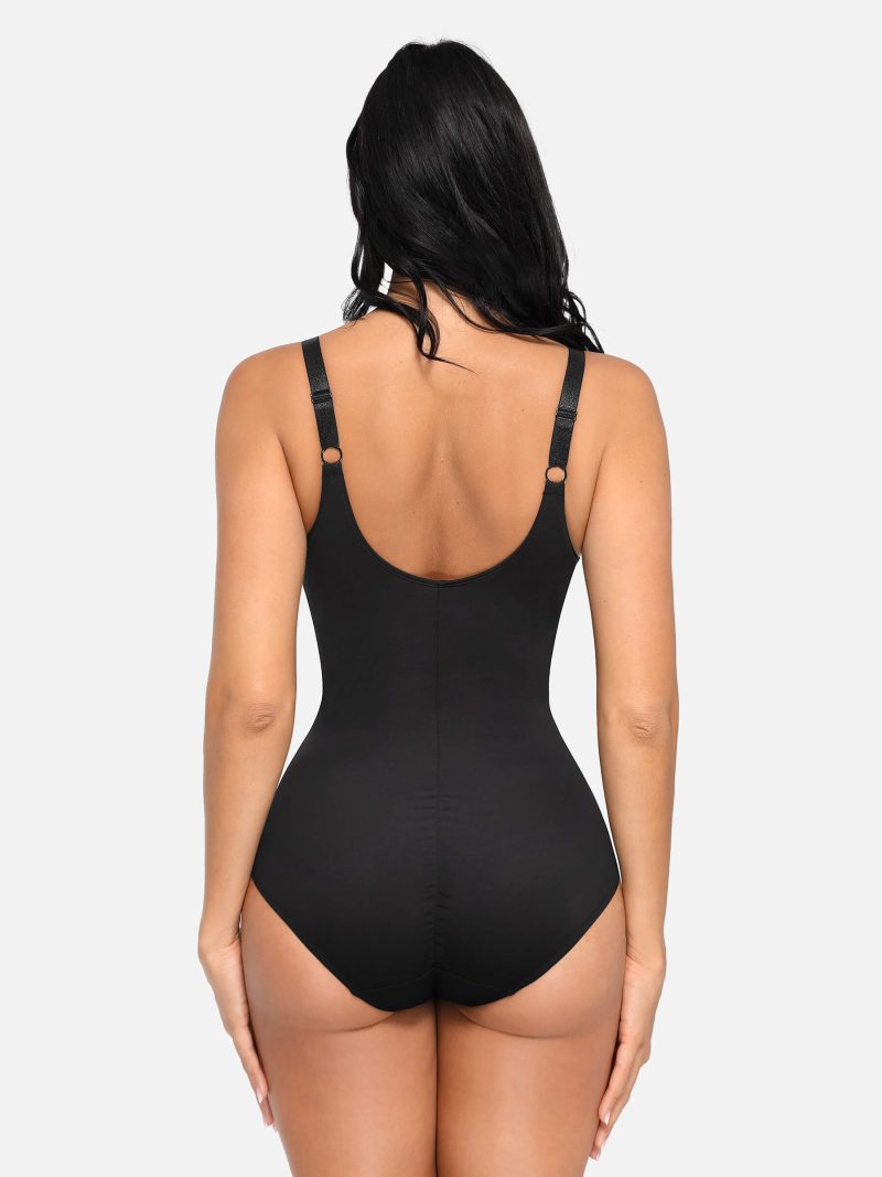 Feelingirl V Neck Tummy Control Thong Bodysuit 11