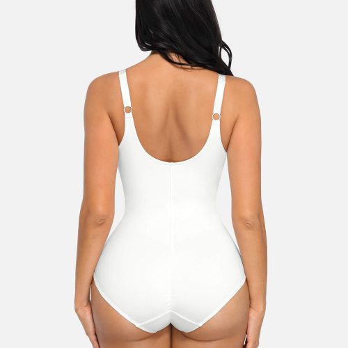 Feelingirl V Neck Tummy Control Thong Bodysuit 2