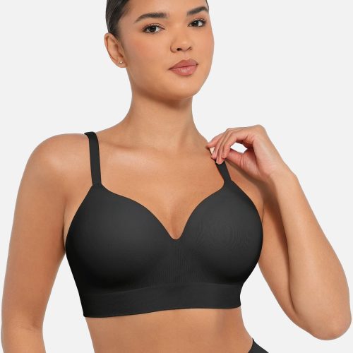 Feelingirl Wireless Push Up Seamless Comfort Full Coverage Bra BK1 2