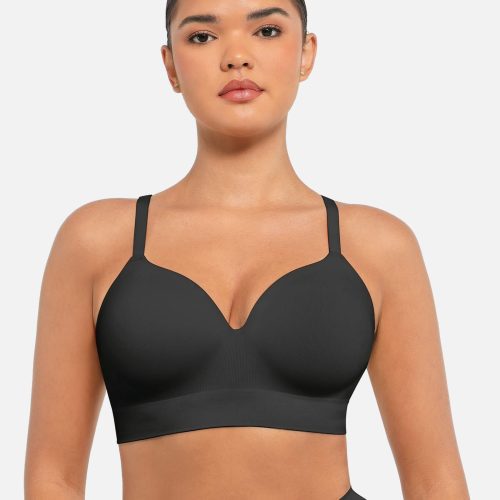 Feelingirl Wireless Push Up Seamless Comfort Full Coverage Bra BK1 6