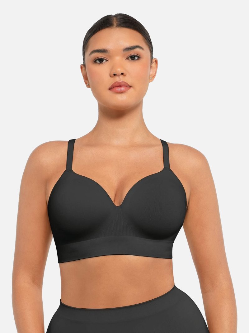 Feelingirl Wireless Push Up Seamless Comfort Full Coverage Bra BK1 6