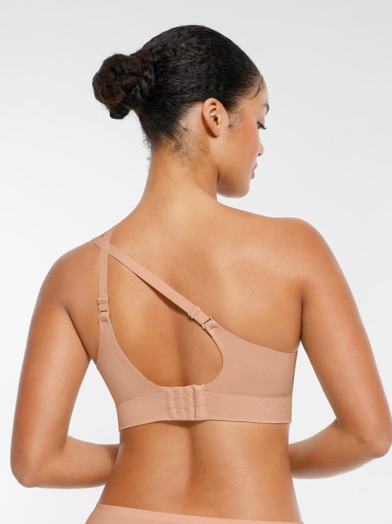 Feelingirl Wireless Seamless Push Up V neck Bra Dark Coffee 6