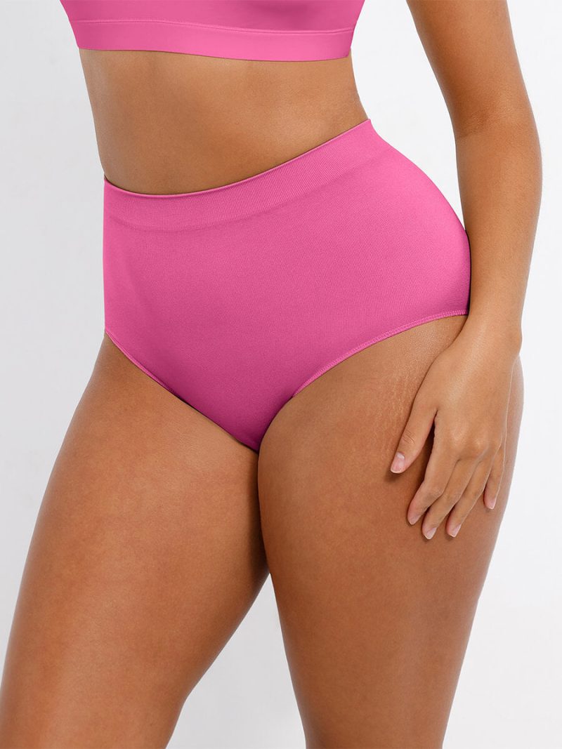 Seamless High Waist Tummy Control Antibacterial Peach Hip Brief MT240117 17