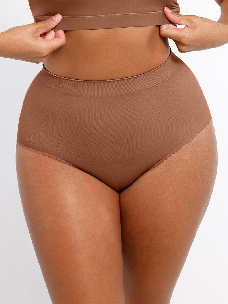 Seamless High Waist Tummy Control Antibacterial Peach Hip Brief MT240117 21