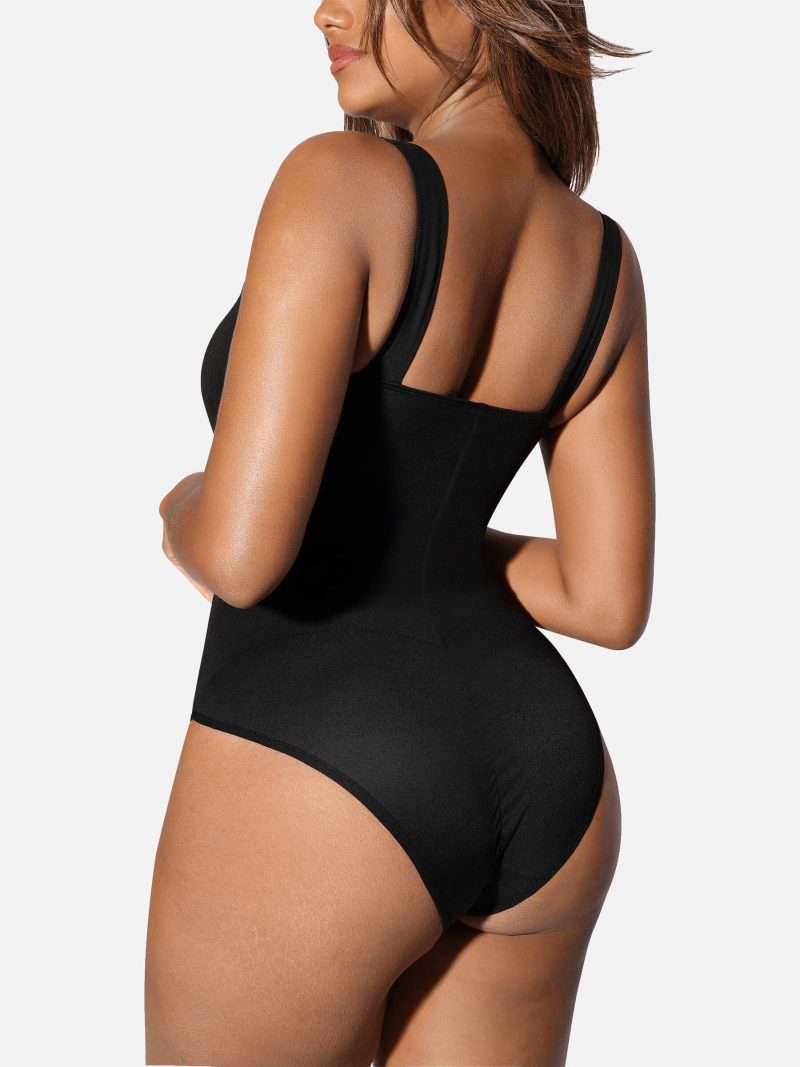 SquareCollarElasticOuterwearShapeBodysuit 4