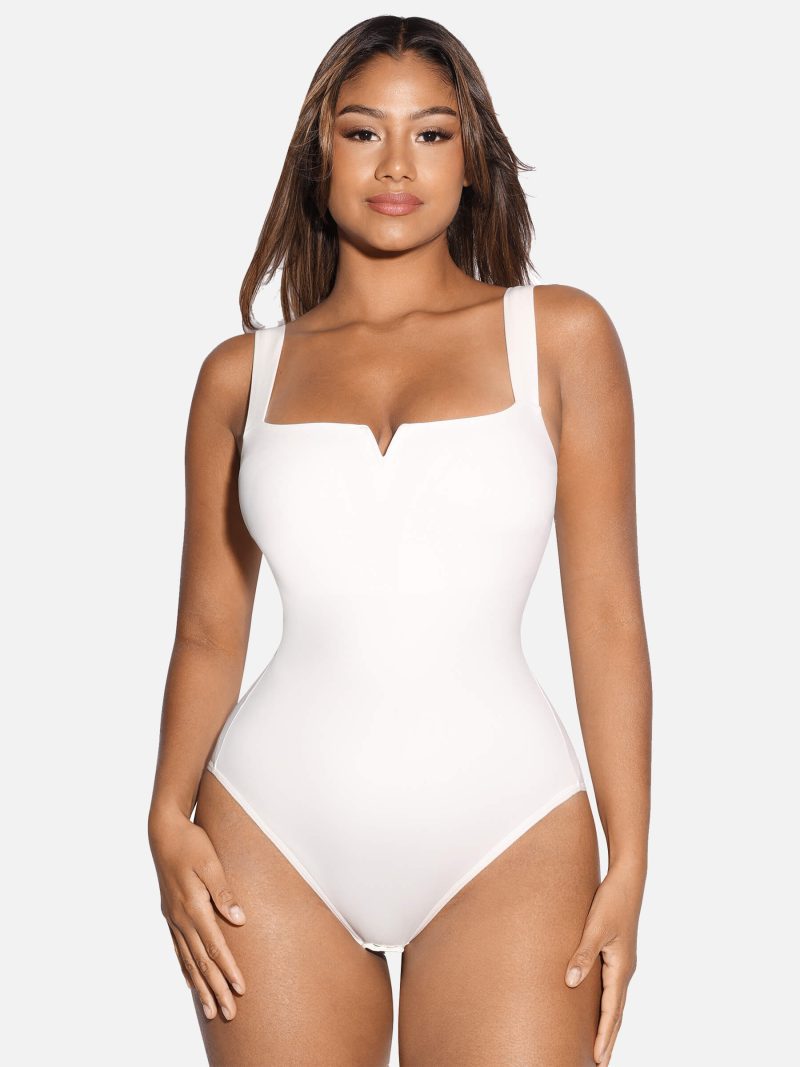 SquareCollarElasticOuterwearShapeBodysuit 8