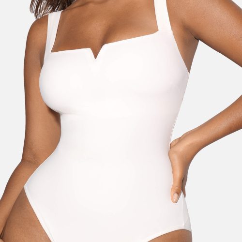 SquareCollarElasticOuterwearShapeBodysuit 9