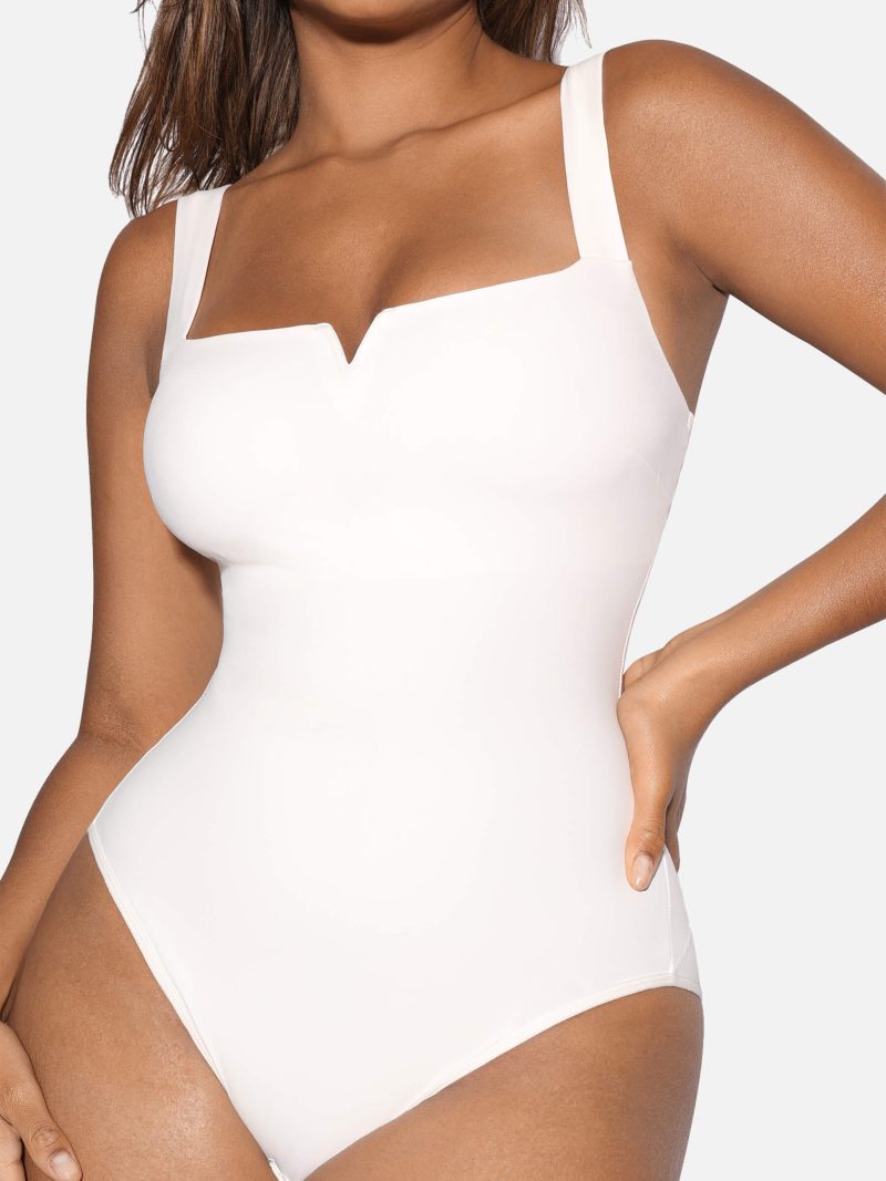 SquareCollarElasticOuterwearShapeBodysuit 9