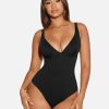 V Neck Tummy Control Thong Bodysuit