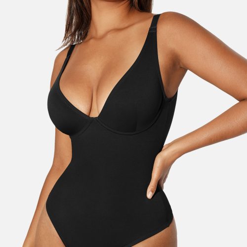 VNeckTummyControlThongBodysuit 2