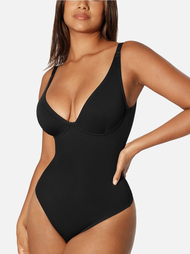 VNeckTummyControlThongBodysuit 2