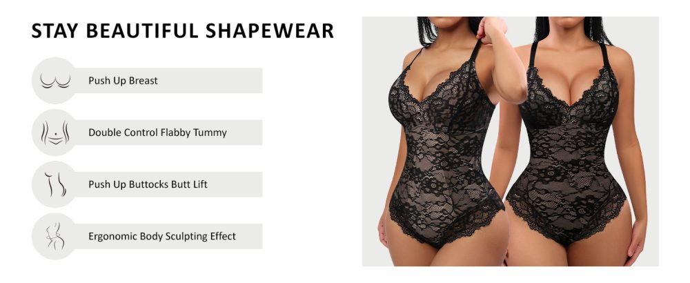 lace bodysuit for women lingerie shapewear bodysuit tummy control